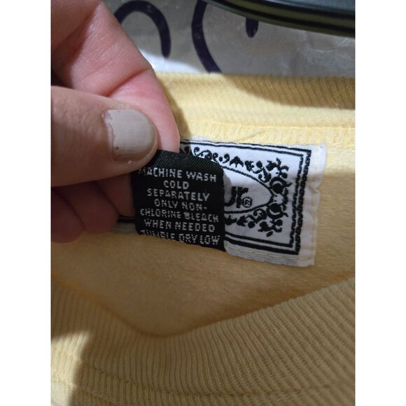 Vintage Bonjour Womens Yellow Long-Sleeve Teddy Bear Graphic Sweatshirt One Size - Picture 6 of 9